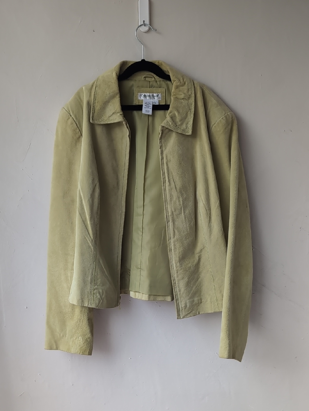 Coldwater Creek Light Green Suede Zip-Front Jacket